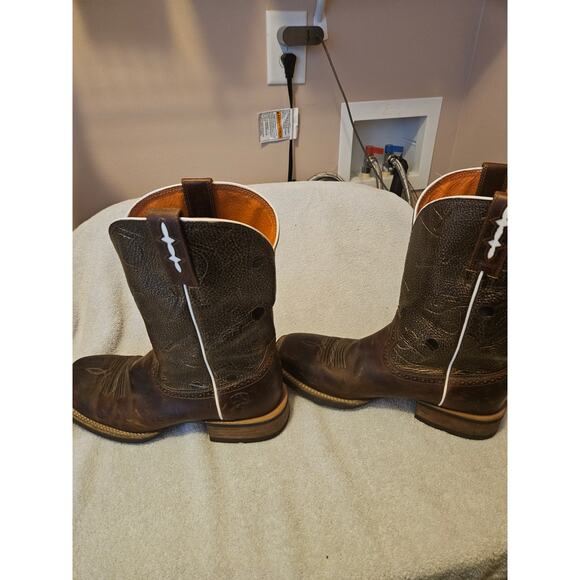 Ariat Western Boots Mens 9 D Brown Leather Square Toe Cowboy Style 10008804 main image 5